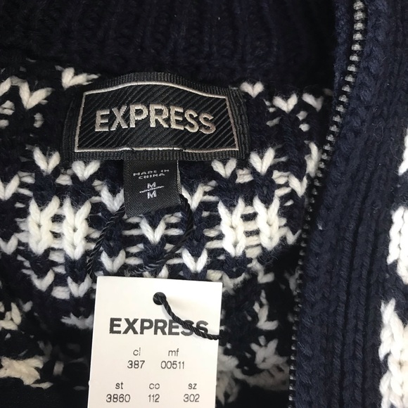 NEW - Express cardigan sweater Medium geometric - Picture 7 of 8